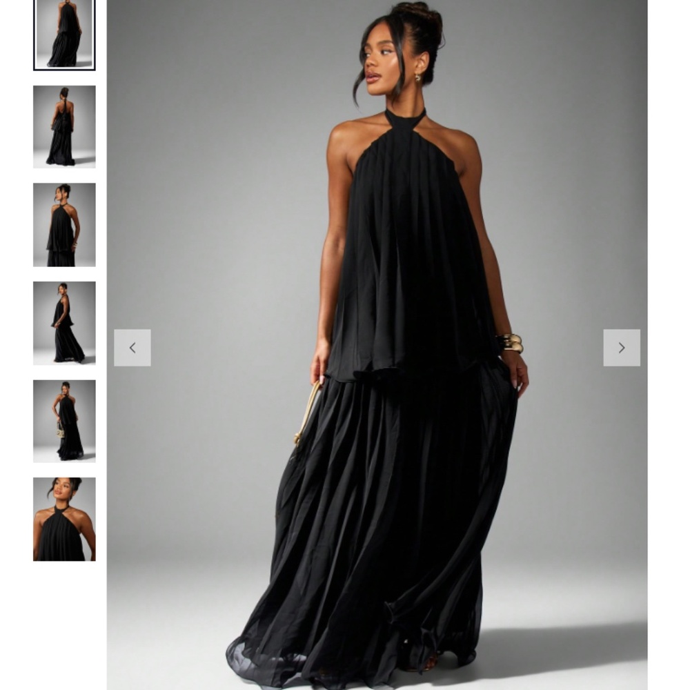 Missguided Black Halter Maxi Dress View 5